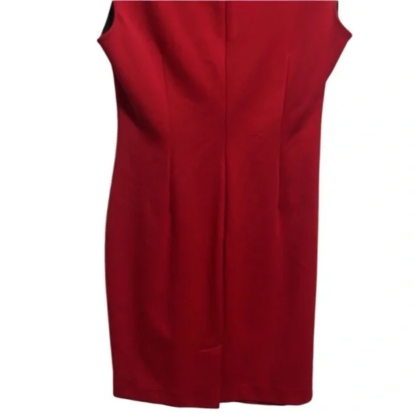Ellen Tracy Red Ruched Shift Dress. Size 10. - Picture 7 of 10